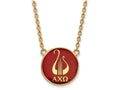 Logoart Sterling Silver Gp Alpha Chi Omega Large Enamel Pendant Necklace