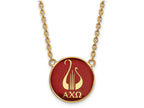 Logoart Sterling Silver Gp Alpha Chi Omega Large Enamel Pendant Necklace