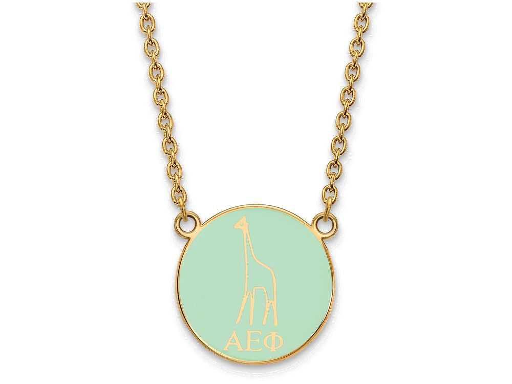 Logoart Sterling Silver Gp Alpha Epsilon Phi Small Enamel Pendant Necklace