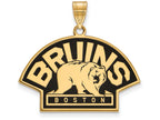Sterling Silver Gp Nhl Logoart Boston Bruins Large Enamel Pendant