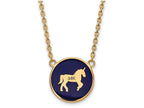 Logoart Sterling Silver Gp Delta Phi Epsilon Large Enamel Pendant Necklace