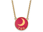 Logoart Sterling Silver Gp Gamma Phi Beta Large Enamel Pendant Necklace