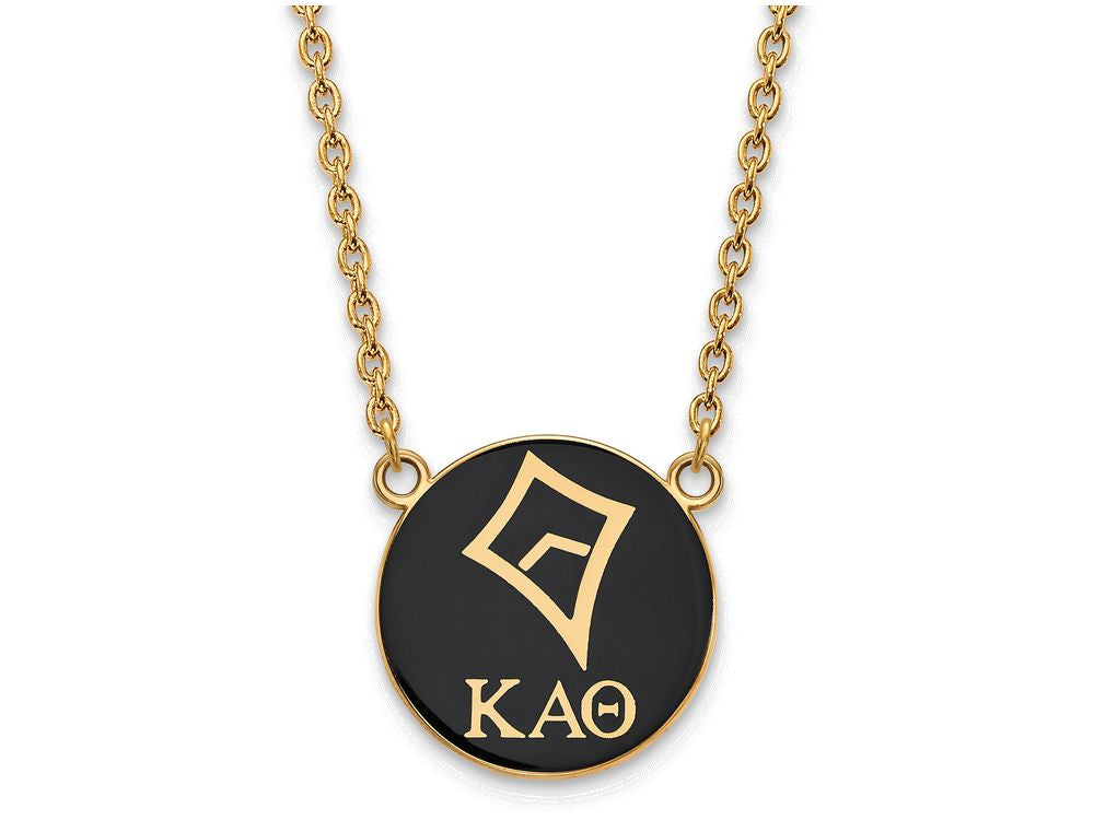 Logoart Sterling Silver Gp Kappa Alpha Theta Large Enamel Pendant Necklace