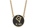Logoart Sterling Silver Gp Kappa Alpha Theta Large Enamel Pendant Necklace
