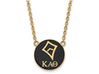 Logoart Sterling Silver Gp Kappa Alpha Theta Large Enamel Pendant Necklace
