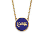 Logoart Sterling Silver Gp Kappa Kappa Gamma Large Enamel Pendant Necklace