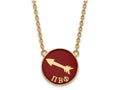 Logoart Sterling Silver Gp Pi Beta Phi Large Enamel Pendant Necklace