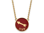 Logoart Sterling Silver Gp Pi Beta Phi Large Enamel Pendant Necklace