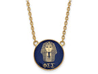 Logoart Sterling Silver Gp Phi Sigma Sigma Large Enamel Pendant Necklace