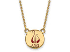 Logoart Sterling Silver Gp Alpha Chi Omega Small Enamel Pendant Necklace