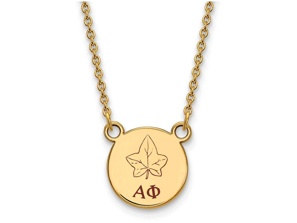 Logoart Sterling Silver Gp Alpha Phi Small Enamel Pendant Necklace