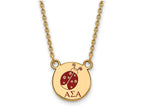 Logoart Sterling Silver Gp Alpha Sigma Alpha Small Enamel Pendant Necklace