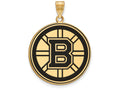 Sterling Silver Gp Nhl Logoart Boston Bruins Extra Large  Enamel Pendant