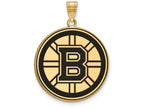 Sterling Silver Gp Nhl Logoart Boston Bruins Extra Large  Enamel Pendant