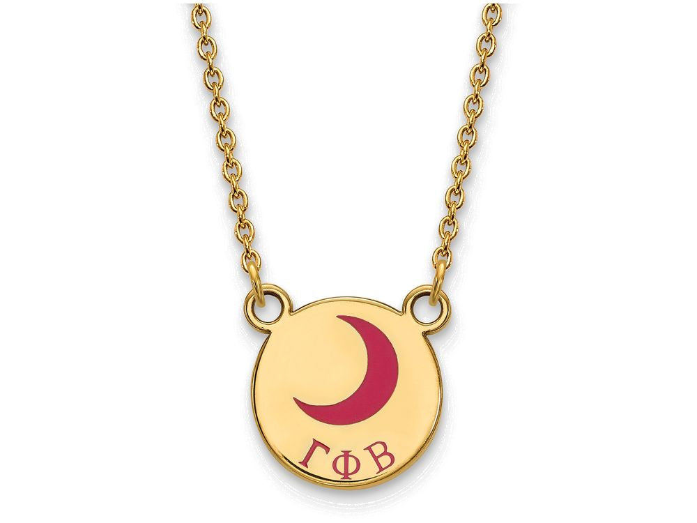 Logoart Sterling Silver Gp Gamma Phi Beta Small Enamel Pendant Necklace