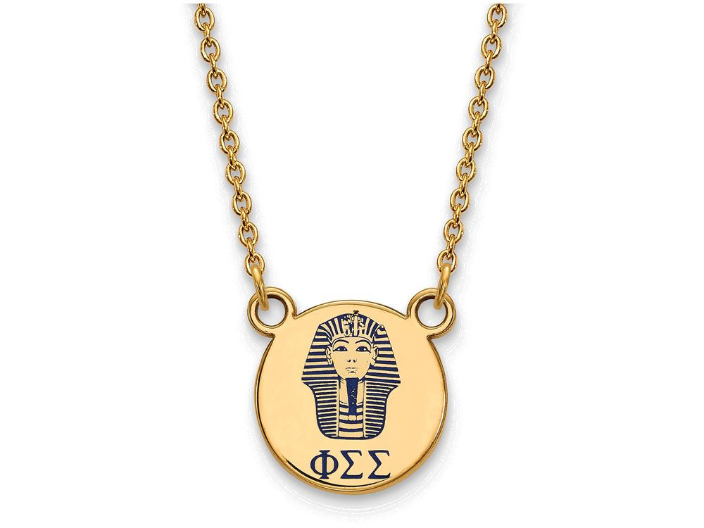 Logoart Sterling Silver Gp Phi Sigma Sigma Small Enamel Pendant Necklace