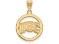 Logoart Sterling Silver Gp University Of Southern California Medium Pendant In Circle