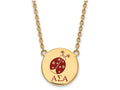 Logoart Sterling Silver Gp Alpha Sigma Alpha Large Enamel Pendant Necklace
