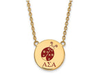Logoart Sterling Silver Gp Alpha Sigma Alpha Large Enamel Pendant Necklace