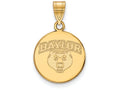 Logoart Sterling Silver Gp Baylor University Medium Disc Pendant