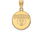 Logoart Sterling Silver Gp Baylor University Medium Disc Pendant