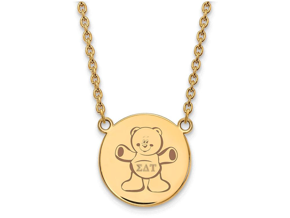 Logoart Sterling Silver Gp Sigma Delta Tau Large Enamel Pendant Necklace