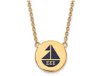 Logoart Sterling Silver Gp Sigma Sigma Sigma Large Enamel Pendant Necklace