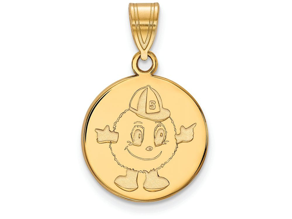 Logoart Sterling Silver Gp Syracuse University Medium Disc Pendant