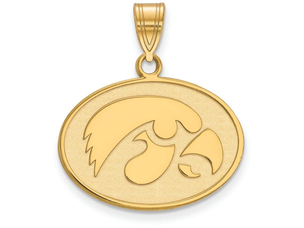 Logoart Sterling Silver Gp University Of Iowa Medium Pendant