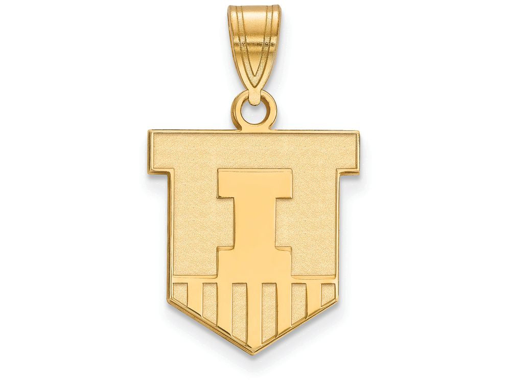 Logoart Sterling Silver Gp University Of Illinois Medium Pendant