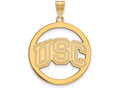 Logoart Sterling Silver Gp University Of Southern California L Pendant In Circle