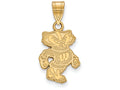 Logoart Sterling Silver Gp University Of Wisconsin Medium Pendant