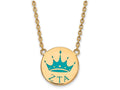 Logoart Sterling Silver Gp Zeta Tau Alpha Small Enamel Pendant Necklace