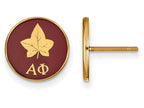 Logoart Sterling Silver Gp Alpha Phi Enameled Post Earrings