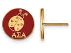 Logoart Sterling Silver Gp Alpha Sigma Alpha Enameled Post Earrings