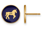 Logoart Sterling Silver Gp Delta Phi Epsilon Enameled Post Earrings