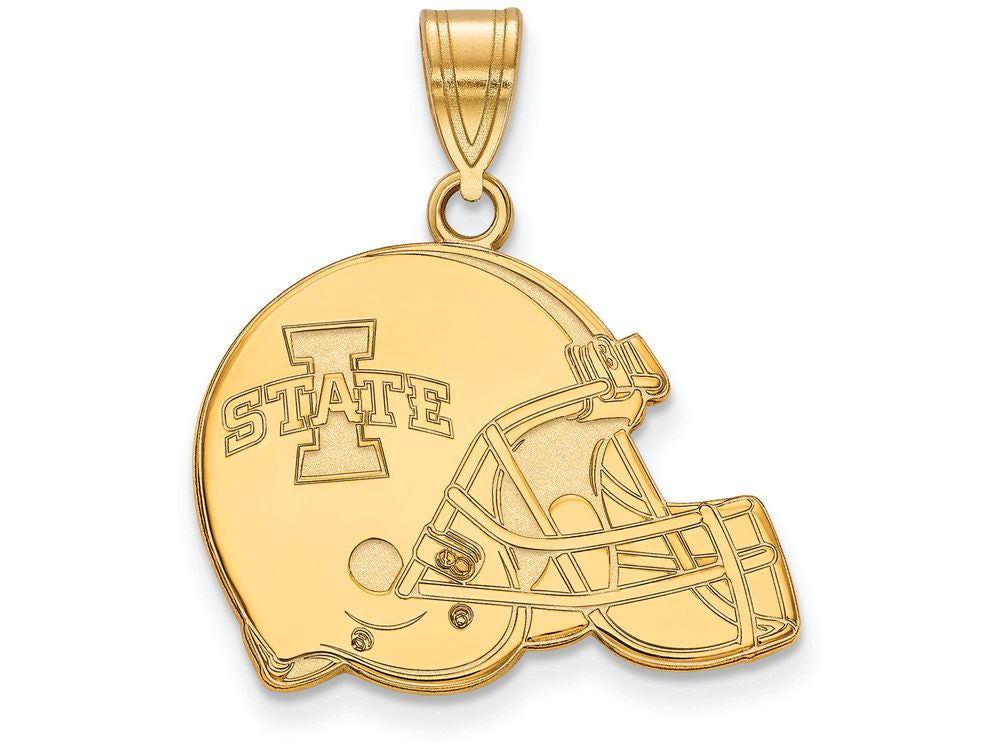 Logoart Sterling Silver Gp Iowa State University Football Helmet Pendant