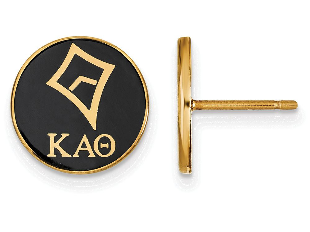 Logoart Sterling Silver Gp Kappa Alpha Theta Enameled Post Earrings