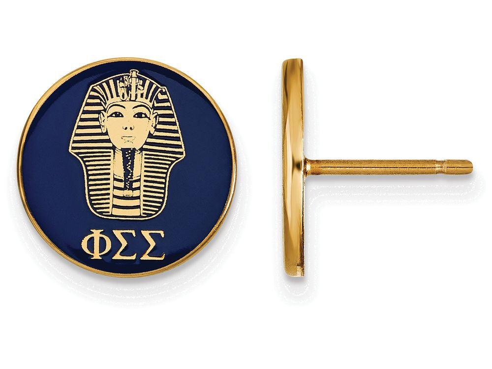 Logoart Sterling Silver Gp Phi Sigma Sigma Enameled Post Earrings