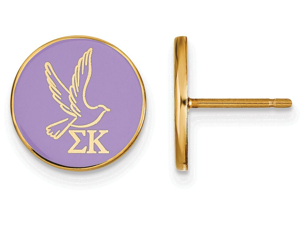 Logoart Sterling Silver Gp Sigma Kappa Enameled Post Earrings