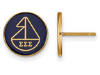 Logoart Sterling Silver Gp Sigma Sigma Sigma Enameled Post Earrings