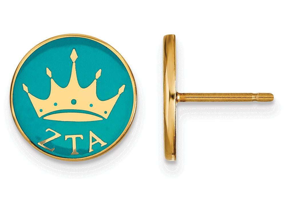 Logoart Sterling Silver Gp Zeta Tau Alpha Enameled Post Earrings