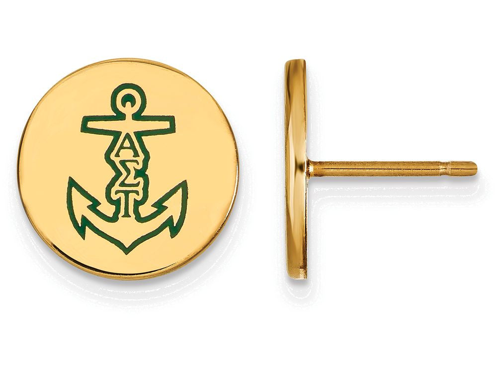 Logoart Sterling Silver Gp Alpha Sigma Tau Enameled Post Earrings