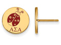 Logoart Sterling Silver Gp Alpha Sigma Alpha Enameled Post Earrings