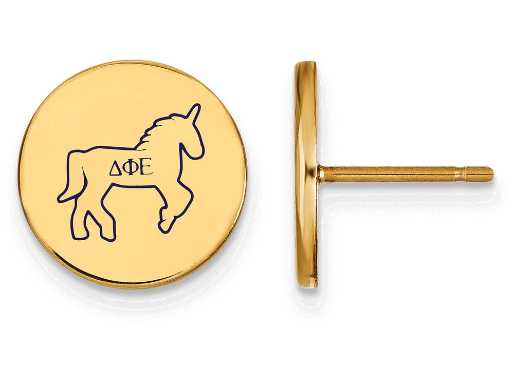 Logoart Sterling Silver Gp Delta Phi Epsilon Enameled Post Earrings