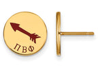 Logoart Sterling Silver Gp Pi Beta Phi Enameled Post Earrings