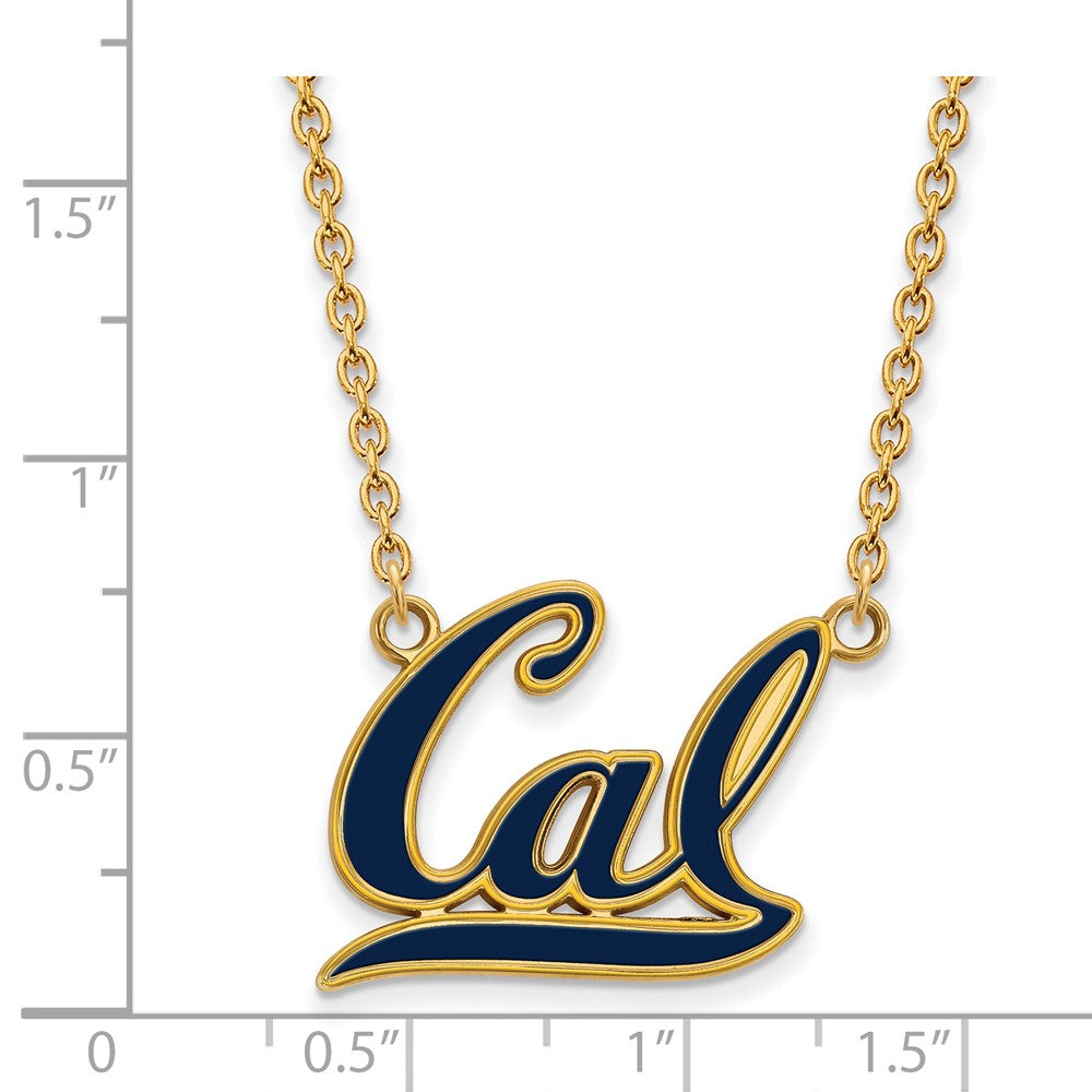 Logoart Sterling Silver Gp U Of California Berkeley Large  Enamel Pendant Necklace
