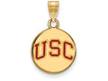 Logoart Sterling Silver Gp University Of Southern California Small Enamel Disc Pendant