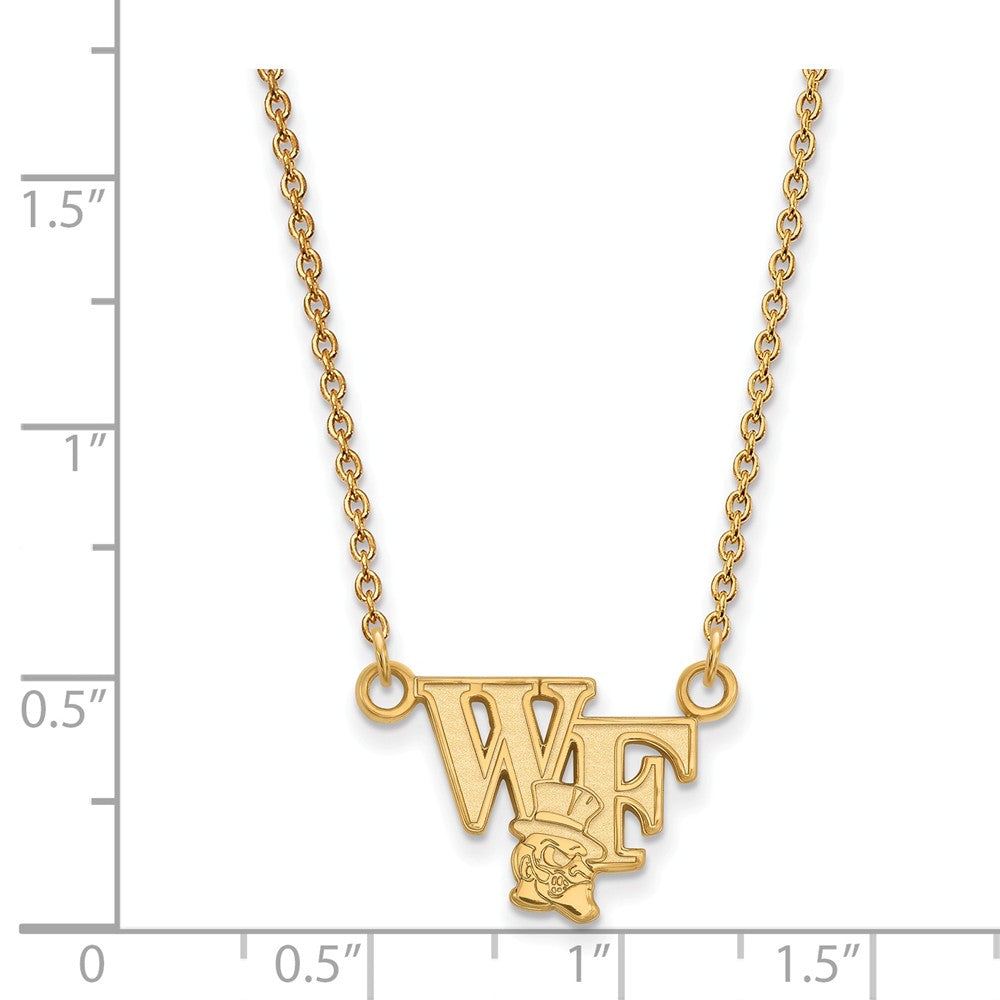 Logoart Sterling Silver Gp Wake Forest University Small Pendant Necklace