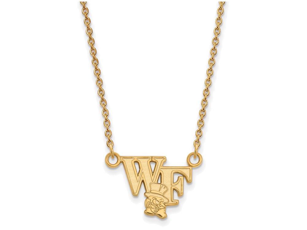 Logoart Sterling Silver Gp Wake Forest University Small Pendant Necklace